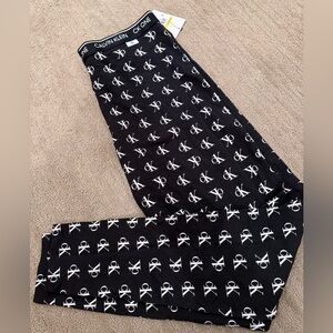 Calvin Klein Black Pajama Pants with Logo Waistband